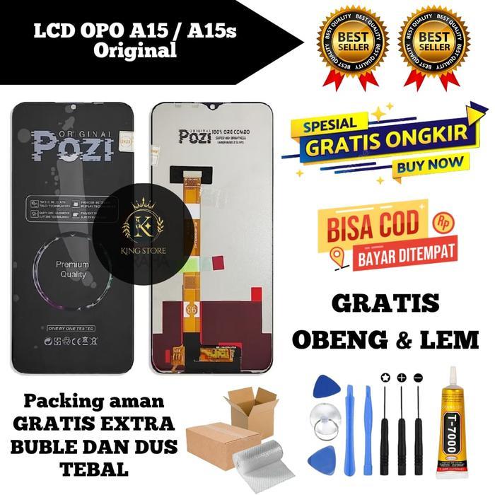 LCD POZI OPO A15/ A15S ORIGINAL / Lcd OPO A15/ A15S POZI ORIGINAL FREE OBENG DAN LEM *