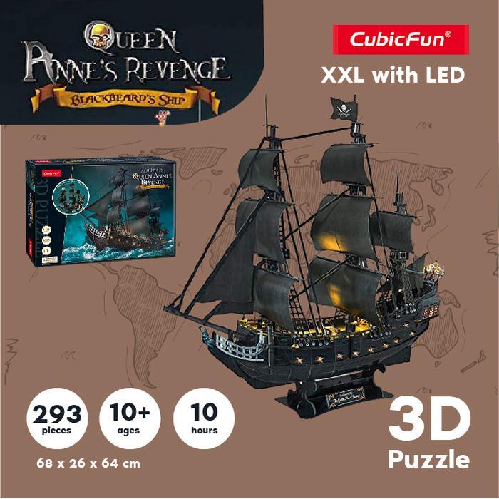 ` Cubicfun The Queen Anne's Revenge LED - 3D Puzzle