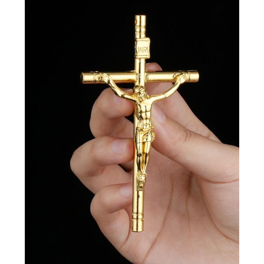 Cottvott 3Pcs/1Pc Large Christian Jesus Crucifixion Cross Pendant Baptism Christmas Gifts for Women