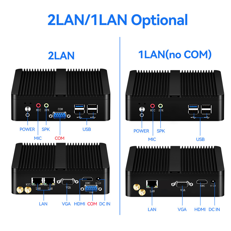 . Xcy Fanless Mini Pc Intel Celeron J1900 J2900 Windows 10 7 Linux Thin -