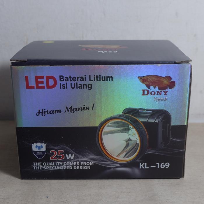 Senter Kepala Cas 25W LED Murah Dony KL-169 Camping