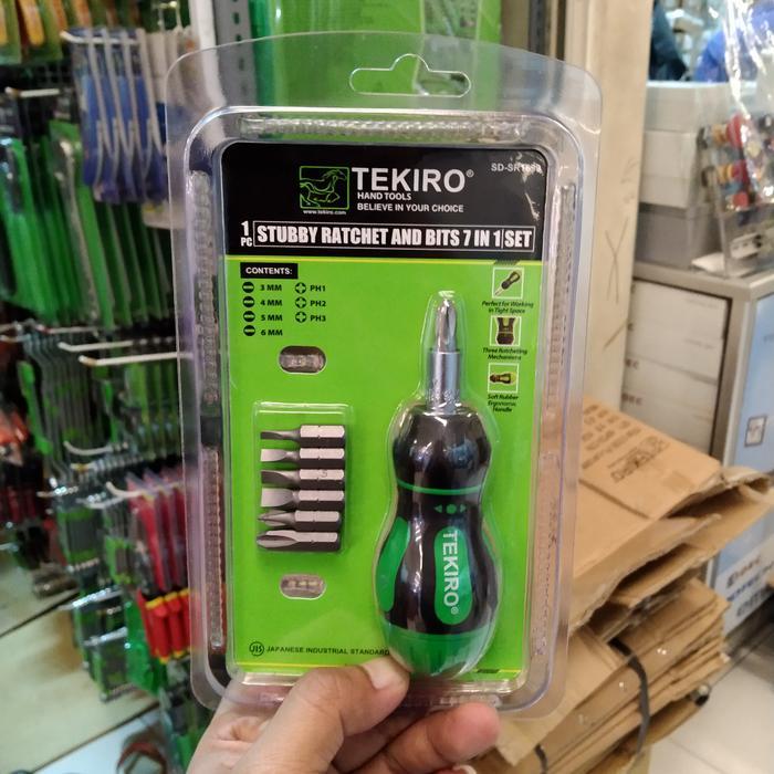 Tekiro obeng cebol set 7 in 1 / obeng rachet stuby set