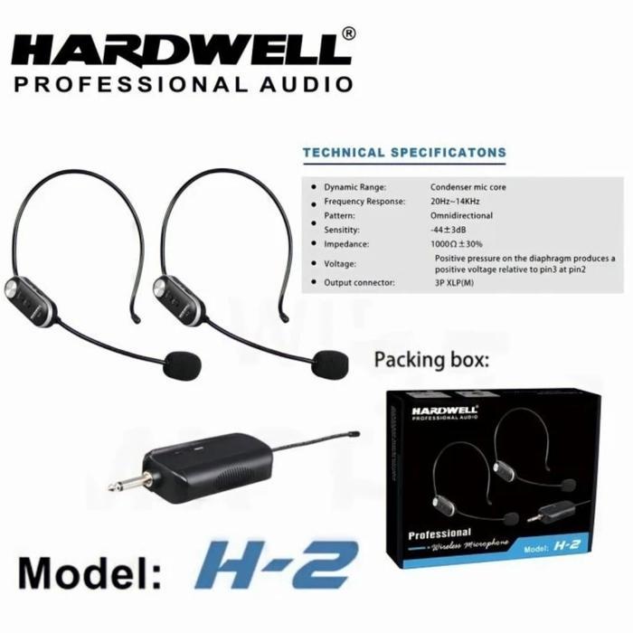 PROMO Mic Bando Headset wireless Hardwell H-2 H2 Mic wireless kualitas terbaik