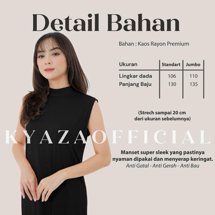 DresQuu- Manset Dress Tanpa Lengan, Manset Sleeveless Gamis, Inner Manset Tanpa Lengan Dress,