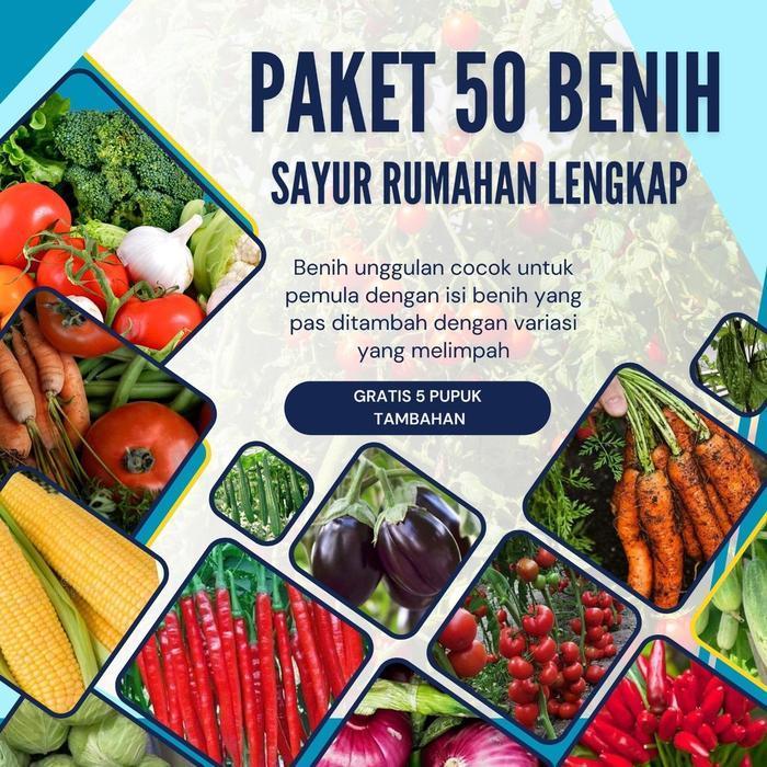 PAKET Komplit Benih Sayuran 50 Jenis untuk Hobi, Konsumsi Pribadi, dan Usaha 50 Jenis Benih Sayuran