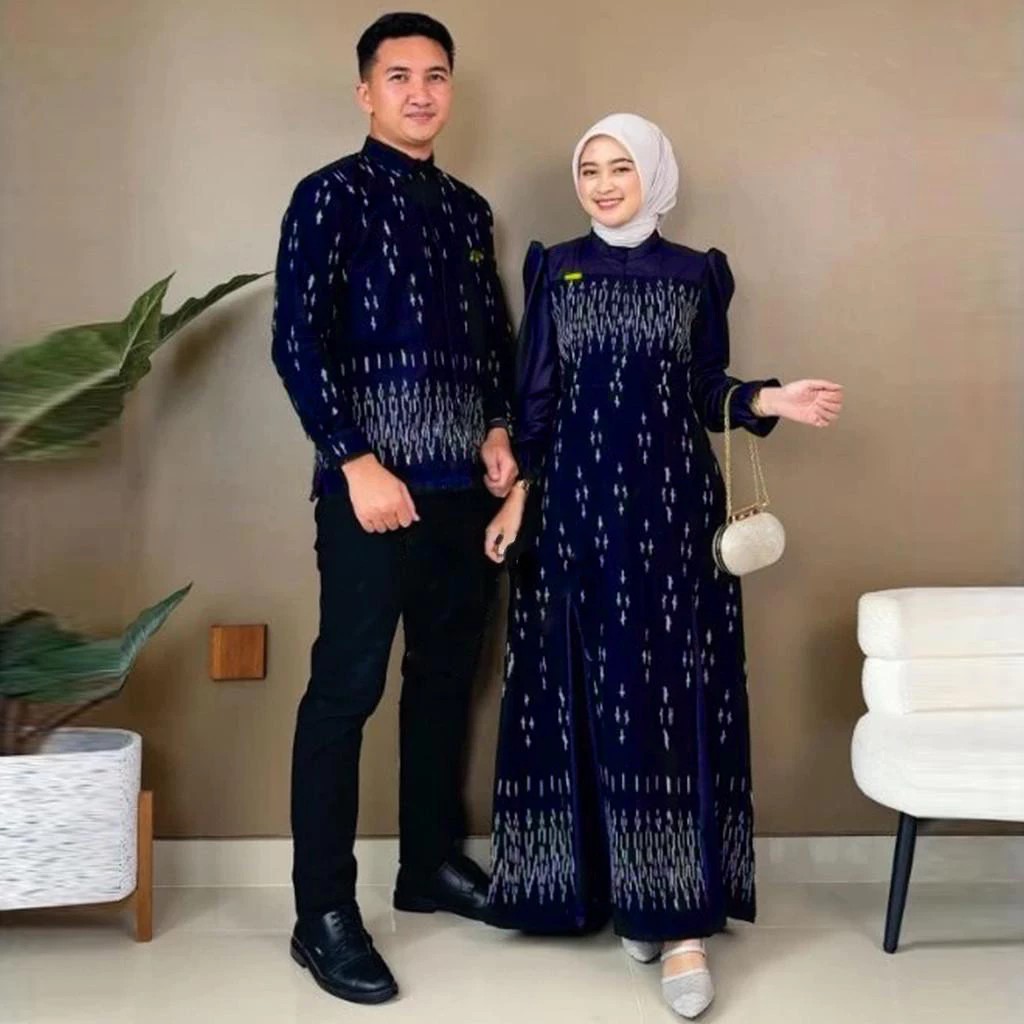 SET OUTFIT TERBARU SERAGAM BAJU TENUN COUPLE KINANTI REMAJA PASANGAN PREWEDDING LEBARAN IDUL FITRI