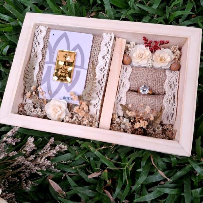 Kotak seserahan 2in1 / Kotak perhiasan rustic