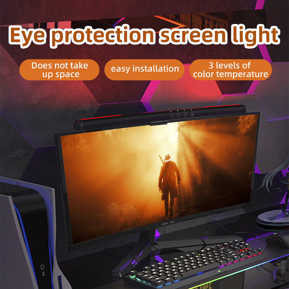 USB Stepless Dimming Screen Hanging Lights Curved Screen Monitor Light Bar RGB Background Atmosphere