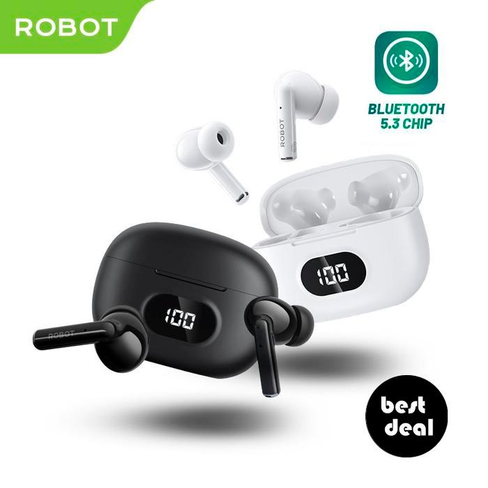 Robot Airbuds T70 LED Wireless Earphone Bluetooth TWS - new T50 T80