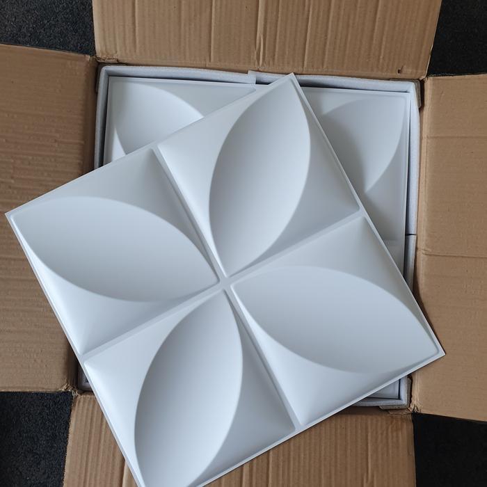 3D wall panel pvc. bukan wallpaper, sticker, foam. D006 50cm white