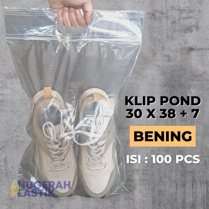 BIGSALE PLASTIK KLIP POND 30X38 BENING/ PLASTIK KLIP DENGAN PEGANGNGAN