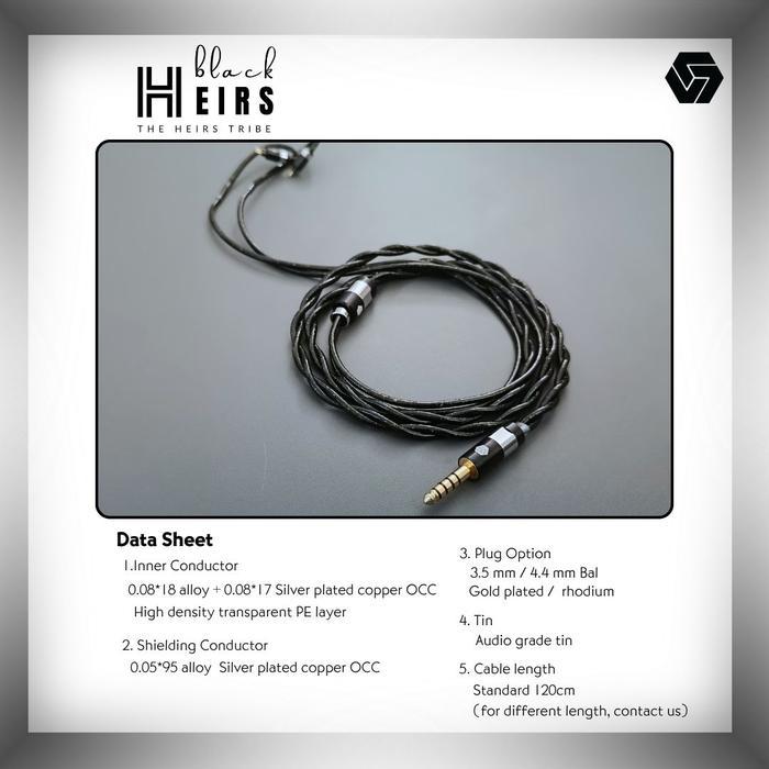 VJC BLACK HEIRS Coaxial Custom Cable for IEM