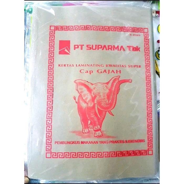 KERTAS BUNGKUS NASI BESAR - GAJAH PINK ISI 250 LEMBAR