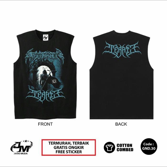 Jagomuda Terate Kaos Sh Lekbong Tanpa Lengan Desain Metal Terbaru Original Cotton Combed Size M-Xxl