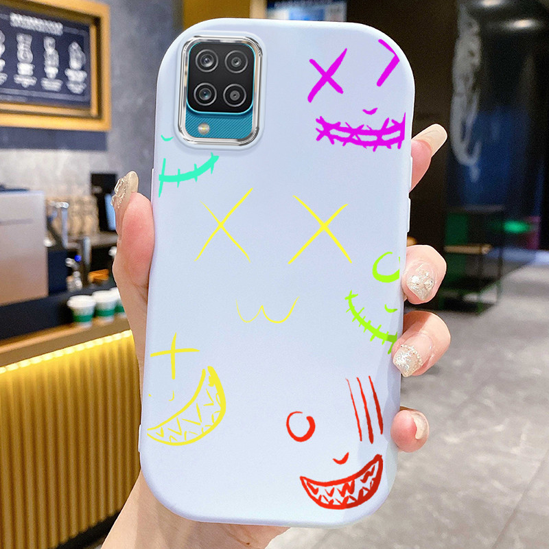 Casing Hp Untuk Samsung Galaxy A12 4G A12 5G F12 M12 A13 Case Casing Tas Emoji Abstrak pola Kerang g