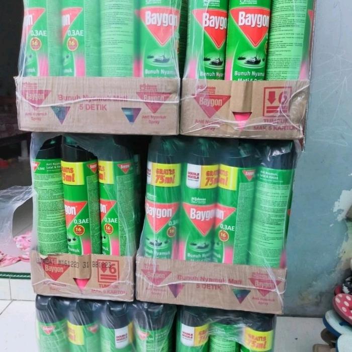 ` Baygon Aerosol 600ml 75ml Flower Garden 1 Dus /Karton isi 12 botol