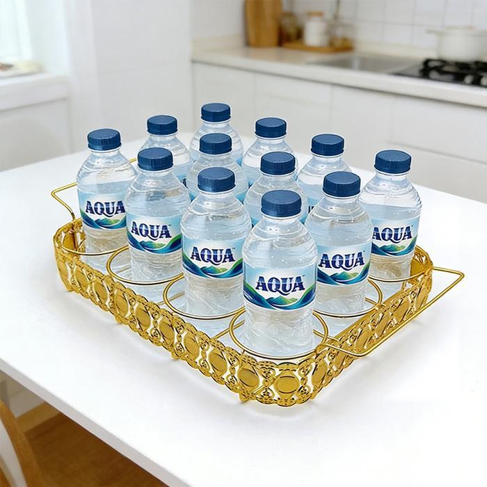 EGLUX Rak aqua gelas besi Rak minum Tempat aqua gelas