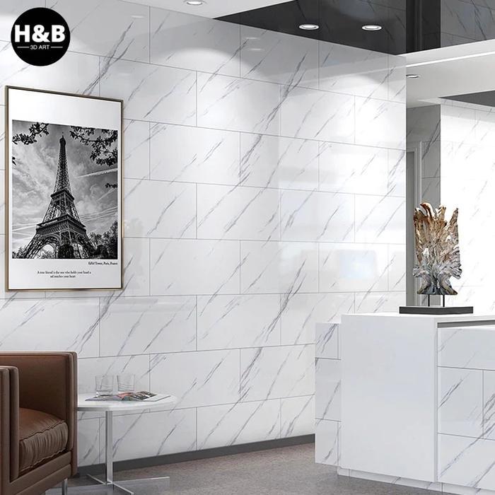 "New" Wallpaper Dinding Vinyl Marble / Wallpaper Marble Glossy / Vinil Stiker Lantai Marbel Granit
