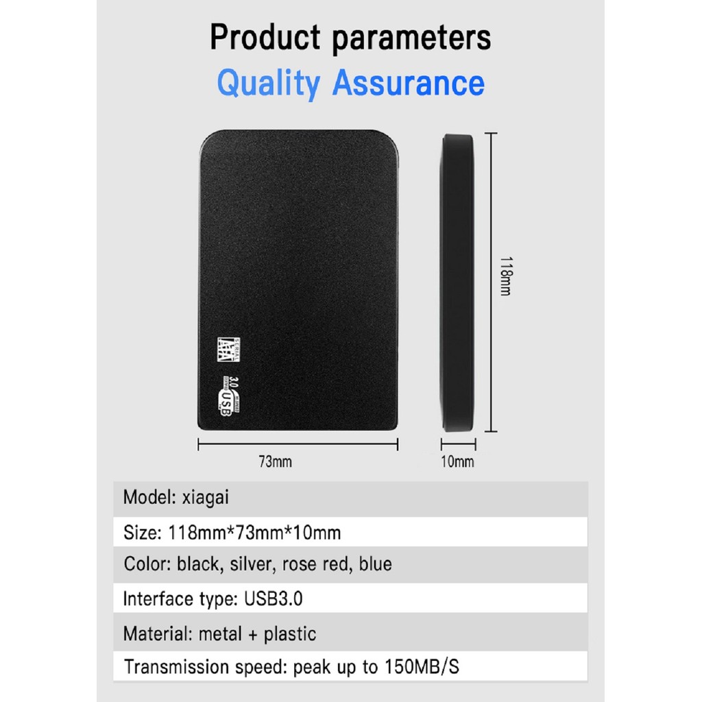 . 1Tb Portable External Ssd Usb 3.0 High-Speed Hard Drive Ssd -