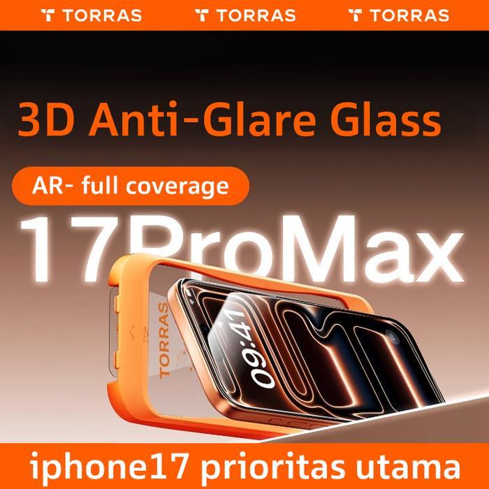 TORRAS AR 3D tempered glass compatible for tempered glass iphone 17 Pro iphone 17 pro max transparan