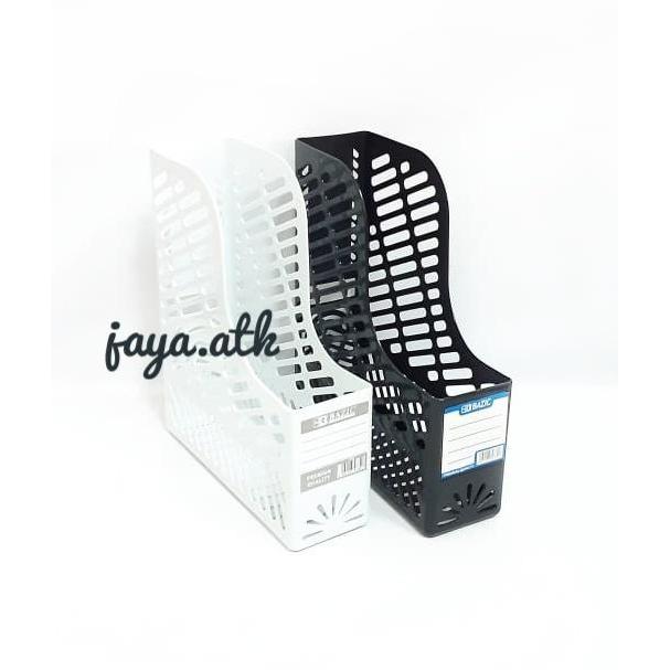 BOX FILE PLASTIK KERANJANG HITAM PUTIH BOKS DOKUMEN MAGAZINE HOLDER TEBAL