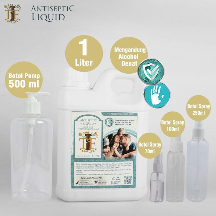 Hand Sanitizer 1 liter Cair Wangi / Botol Spray/ Botol Pump/ Tebal