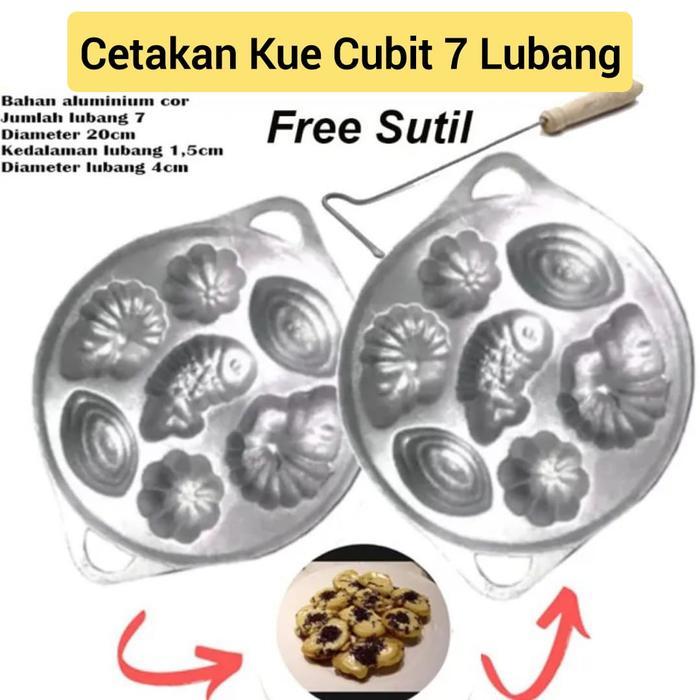 Cetakan Kue Cubit Motif 7 Lubang - Cetakan Kue Cubit Karakter - Free Sutil