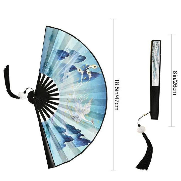 Promo 8 Inch Kipas Lipat Cina Kipas Tangan Lipat Kipas Kain Original