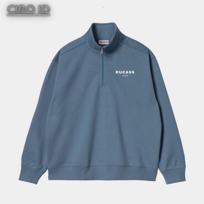 Promo Pullover Half-Zip Rucass Basic Pria Wanita / Rucass Outer Wear Half Zip Sweatshirt Pria Wanita