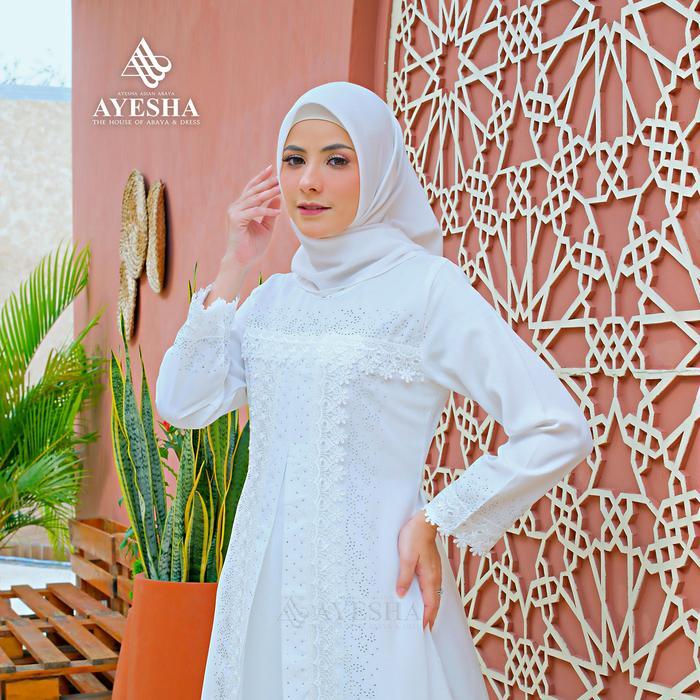 Gamis Putih Wanita Abaya Turkey Mewah Elegan Premium Terbaru
