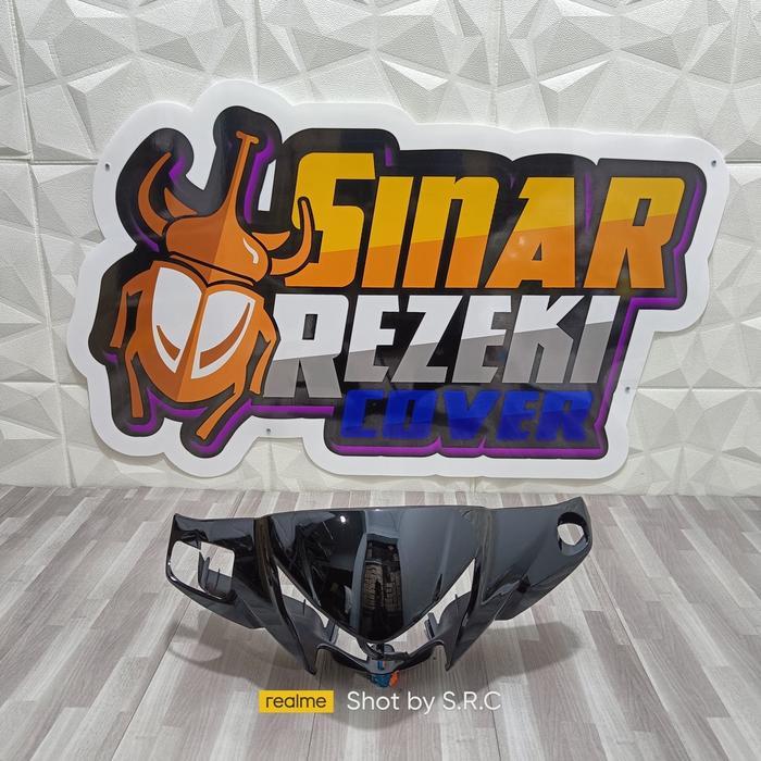 WIN Cover Batok Kepala Lampu Depan Honda Revo Fi Revo Fit Injeksi Hitam 2013 2014 2015 Kepala ( FRON