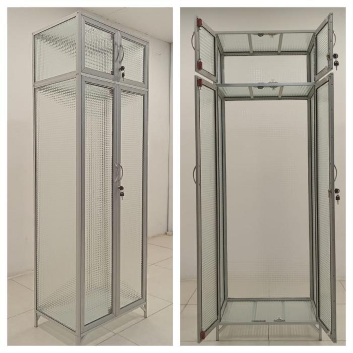 Tc Aluminium Lsg738 54X38X170 S B W Lemari Rak Sapu Aluminium 15U 20U Silver Coklat Putih Simpan