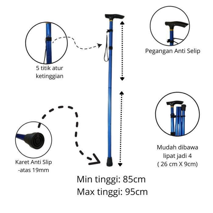 Tongkat Bantu Jalan Lansia / Tongkat Lipat Bantu Jalan / Tongkat Jalan