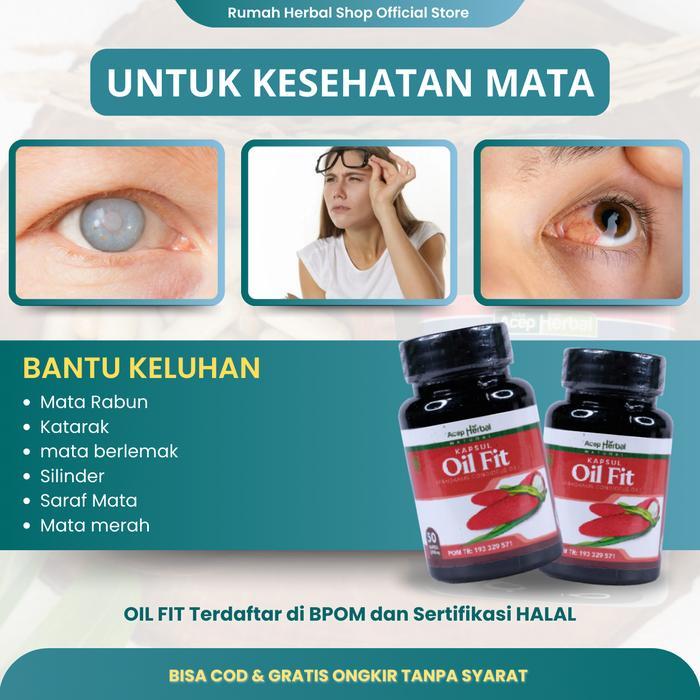 KAPSUL OIL FIT Membantu memelihara keluhan Kesehatan Mata BPOM & HALAL Isi 50 Kapsul