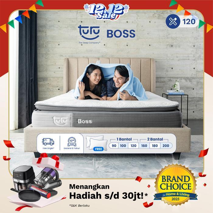 Kasur Pocket Spring Bed TURU BOSS ukuran 120x200 (Double) FREE BANTAL