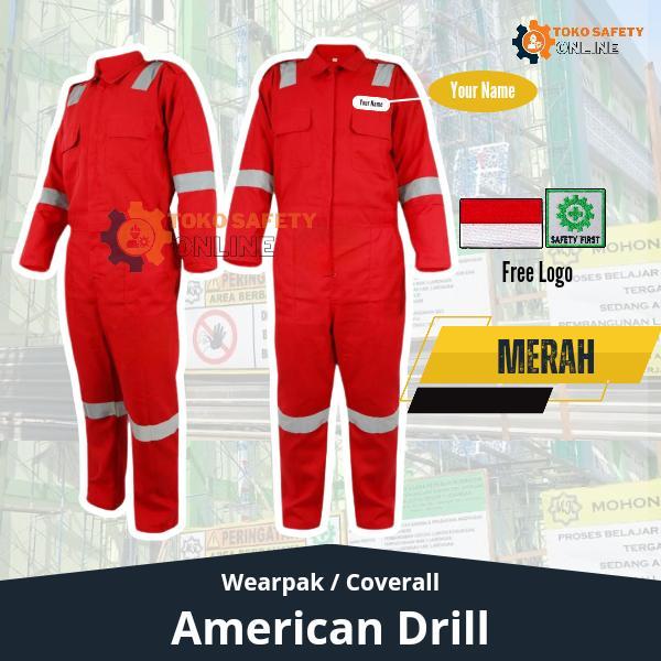 Wearpack Safety Merah - Coverall Safety Terusan Merah High Quality