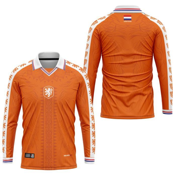 Nizesport - Jersey Fantasy Timnas Belanda LS Long Sleeve Lengan Panjang Vintage Retro