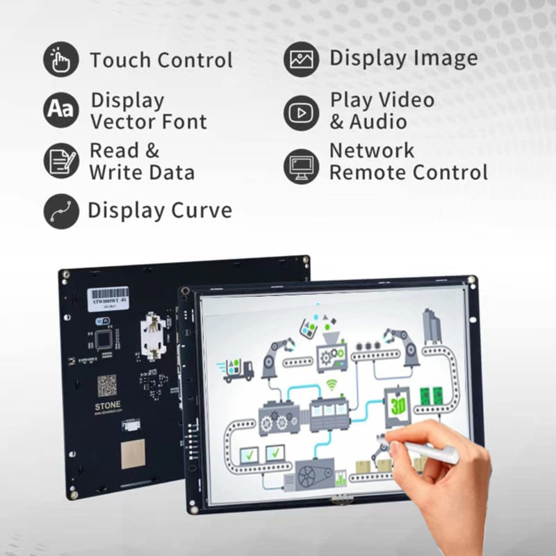 . Stone 7 Inch Hmi Smart Graphic Tft Lcd Module Touch Screen Display -