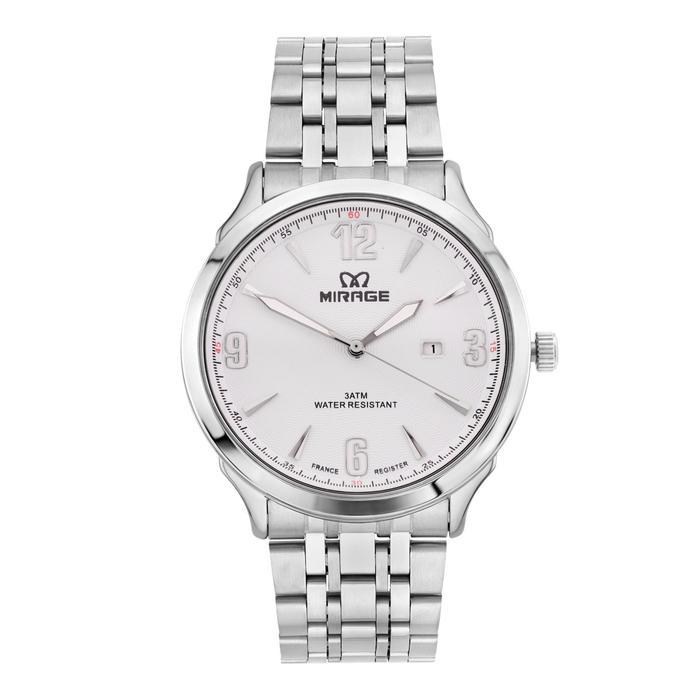 MIRAGE WATCH - JAM TANGAN MIRAGE ANALOG PRIA KASUAL SILVER 8803 M TAHAN AIR GARANSI