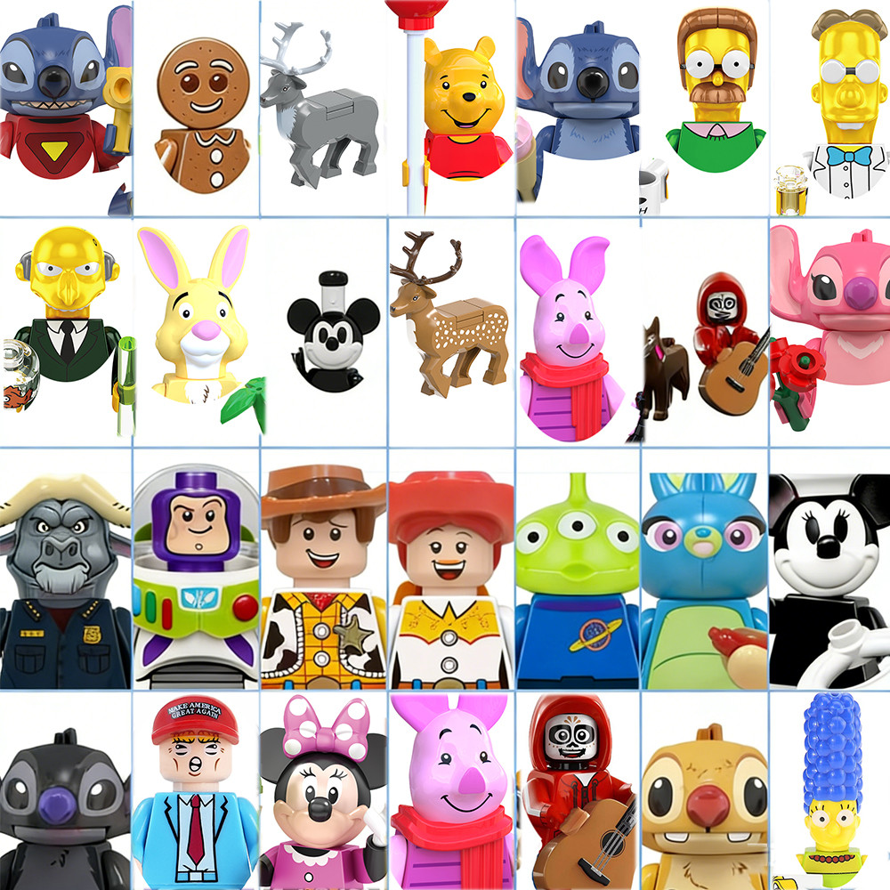 Disney Building Blocks, Zootopia Toy Story Frozen Stitch Buzz Lightyear, Mini Bricks Set for Kids,
