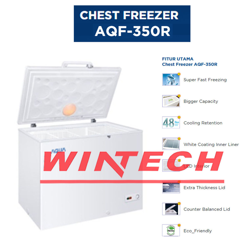 AQUA AQF-350R AQF350R CHEST FREEZER - FREEZER BOX  - LEMARI PEMBEKU- DUAL FUNCTION ( FREEZER & COOLE