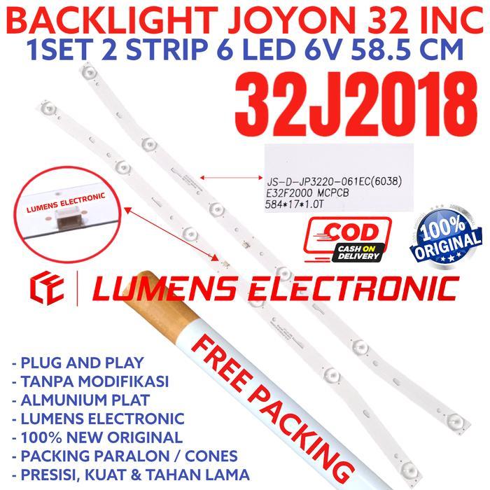BACKLIGHT TV LED JOYON 32 INC 32JD2018 32JD 2018 LAMPU BL 6K 6V LAMPU 6 KANCING LED 6 VOLT JOY ON