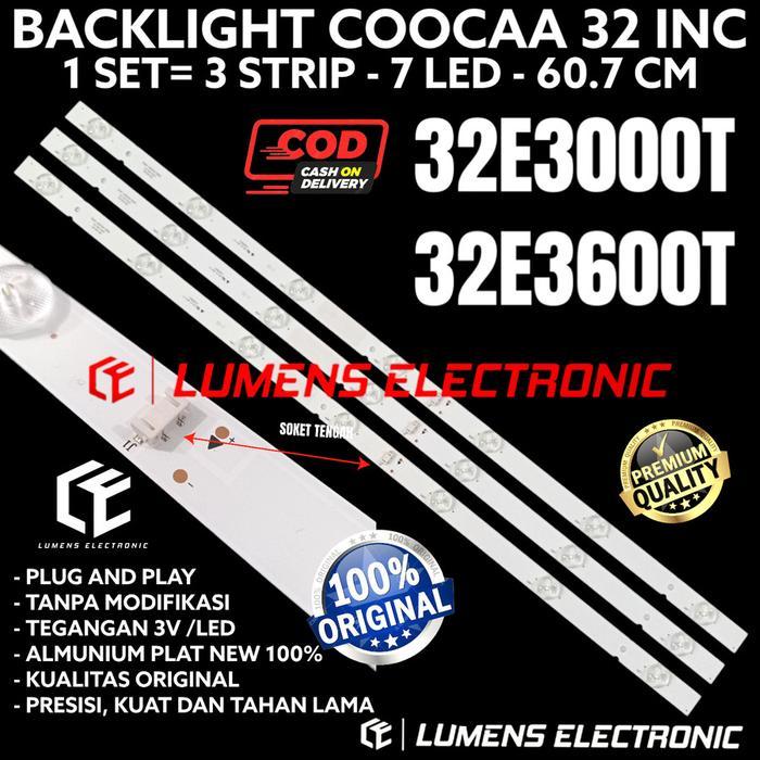 BACKLIGHT TV LED COOCAA 32 INC 32E3000 32E3600 32E3000T 32E3600T 32E LAMPU BL 7K 3V 7LED 7 KANCING