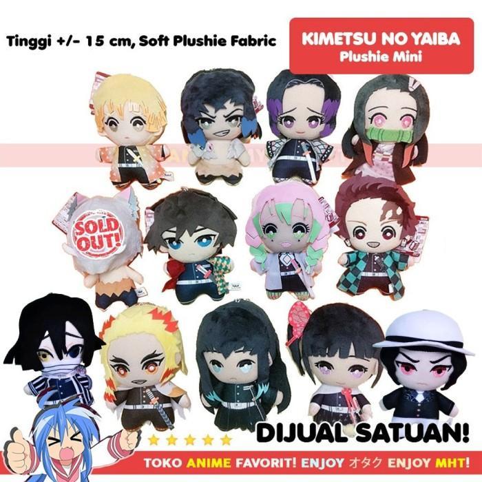 Boneka Anime Kimetsu no Yaiba Demon Slayer Mini Plushie Doll Tanjiro Nezuko Kocho Rengoku Zenitsu
