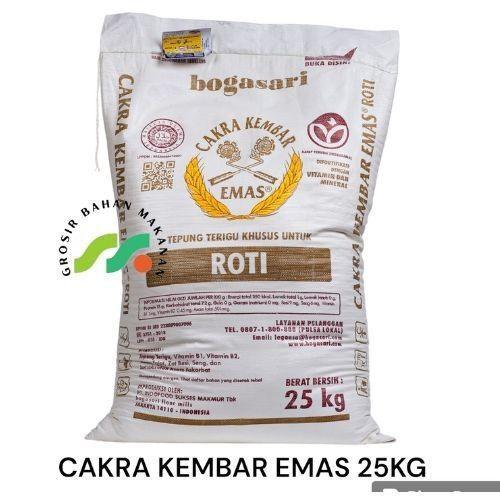 Tepung Terigu Cakra Kembar Emas Roti 25Kg