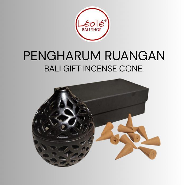 Leolle Bali Tempat Dupa Kerucut Keramik Set Hampers Box Incense Cone Burner Handmade Wadah Dupa