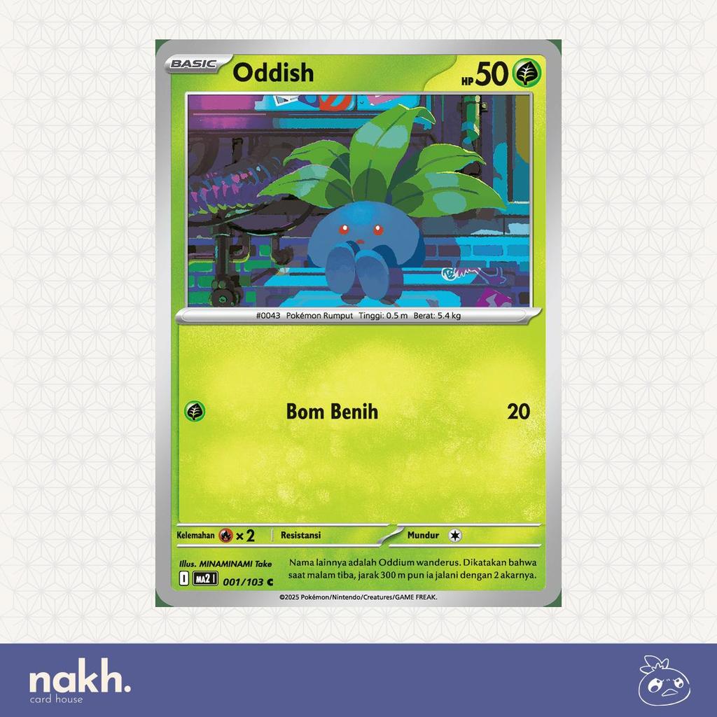 Kartu Pokemon TCG Indonesia Kobaran Biru MA2 001/103 Oddish