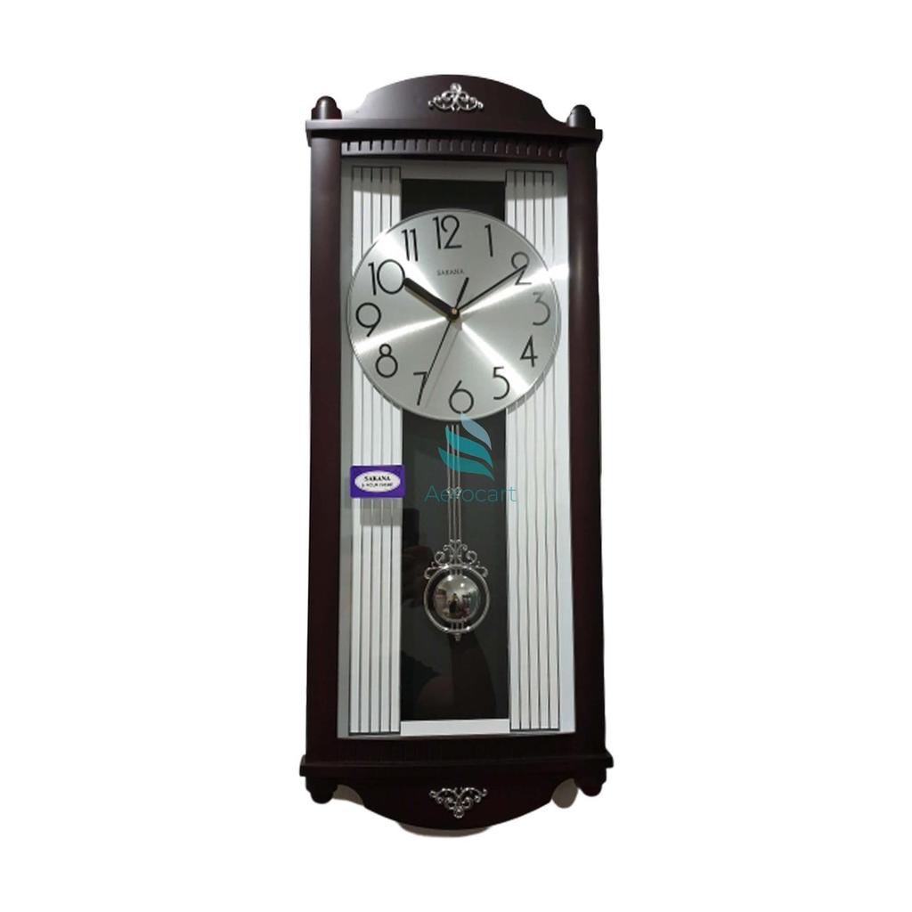 Jam Dinding Bandul Melody SAKANA 387 - (Cokelat Muda / Cokelat Tua)