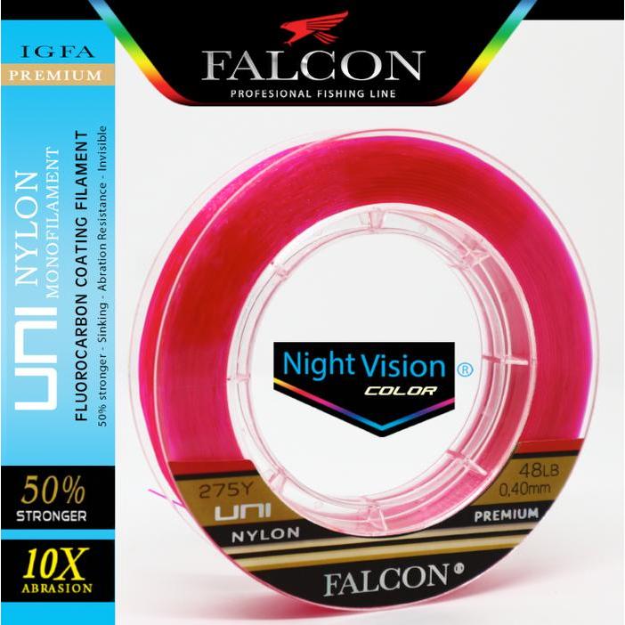 Senar Pancing Falcon Uni 275 Yards Red Fluo Night Vision