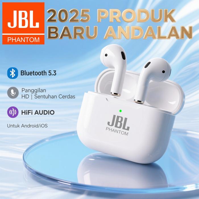 Jbl Phantom Bluetooth Earbud Nirkabel Sejati, Suara Kuat Yang Dapat Disesuaikan, Pengisian Daya